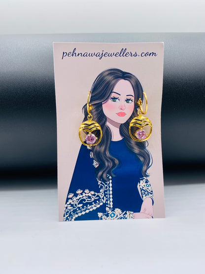 New Modern Golden Earrings Pair