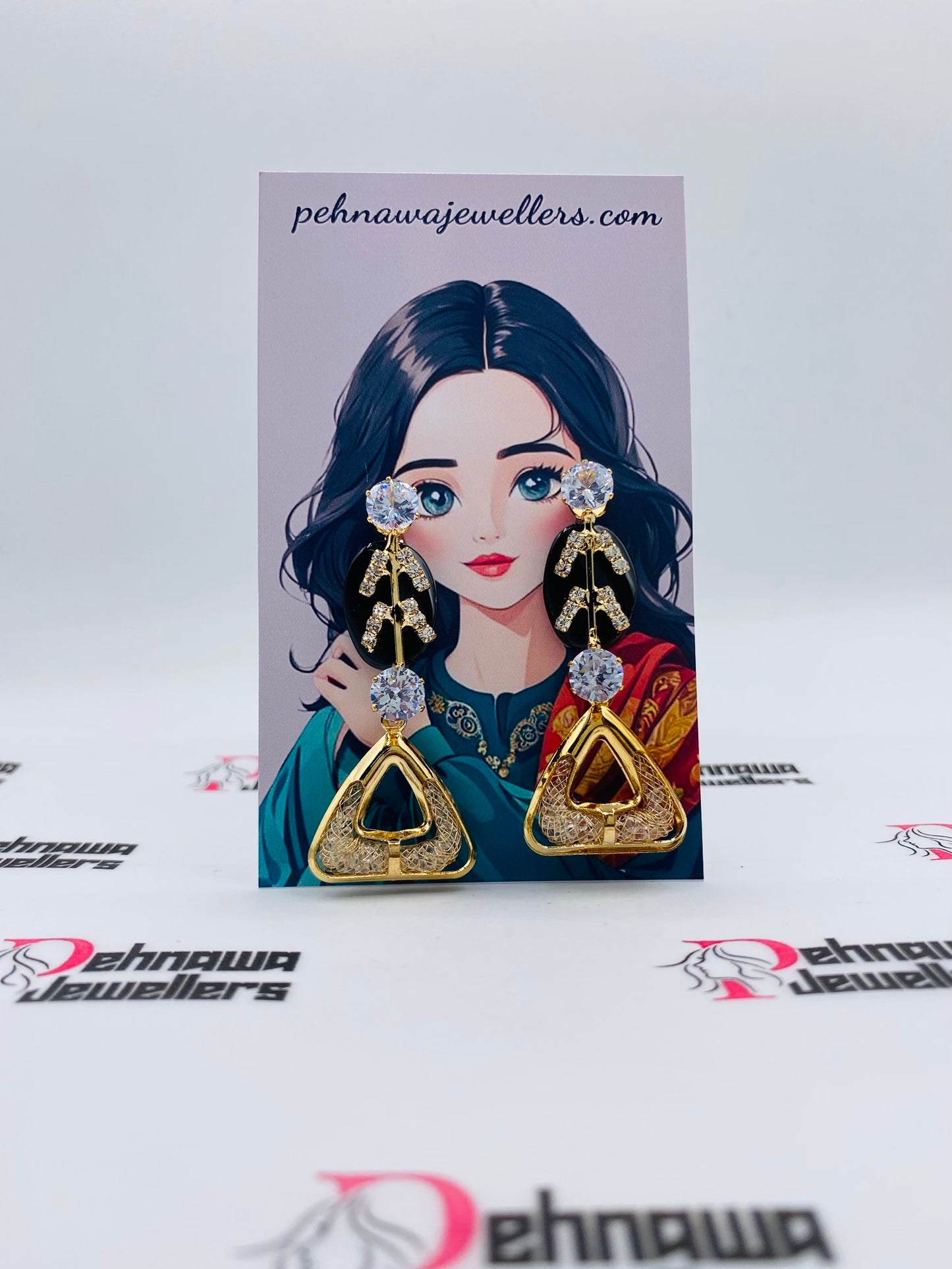 Triangelo Golden Earrings Pair + Freebies