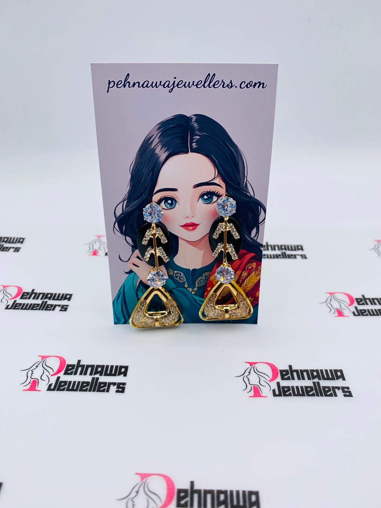 Triangelo Golden Earrings Pair + Freebies